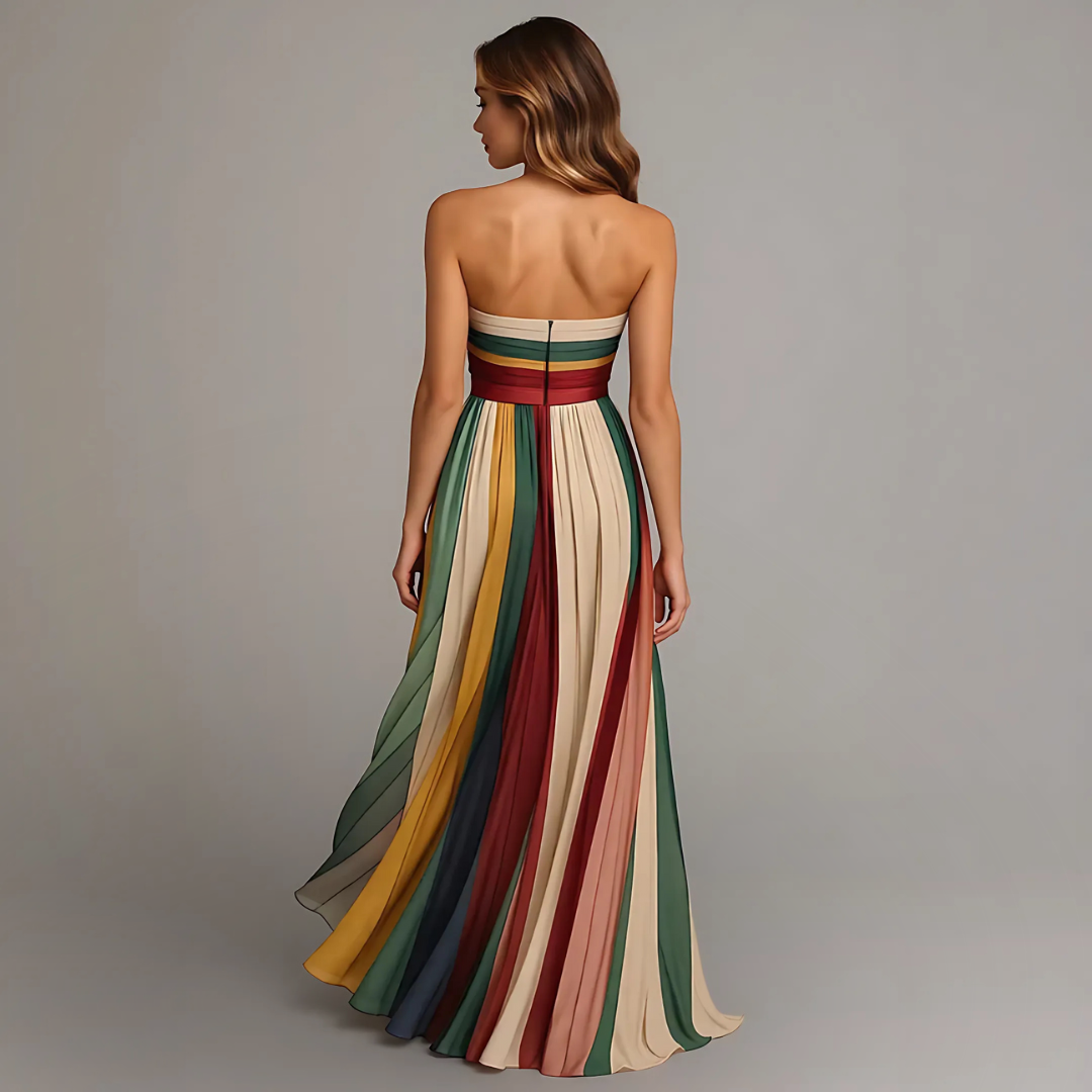 Valerie | Pleated Strapless Maxi Dress