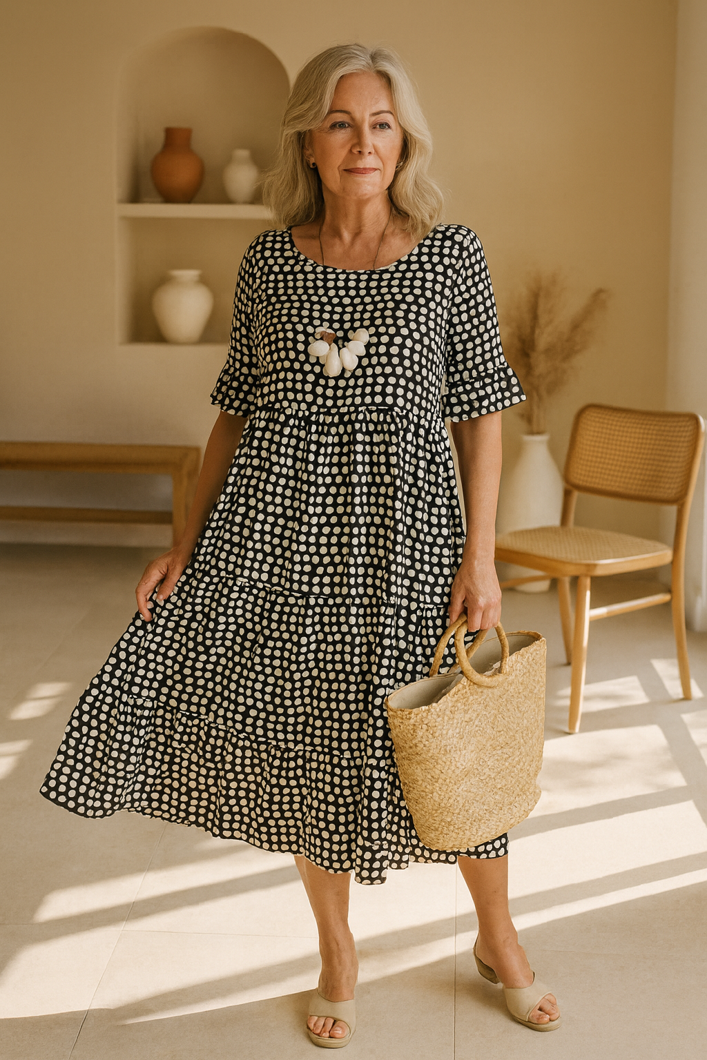 Diane | Short Sleeve Midi Dress