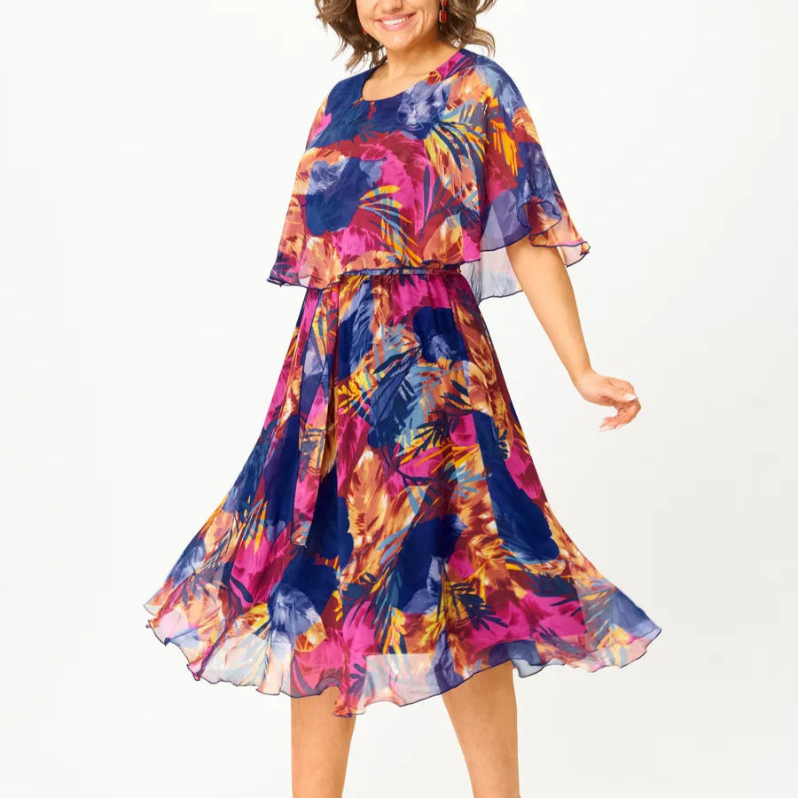 BARBARA | COMFORTABLE PLUS SIZE CHIFFON DRESS
