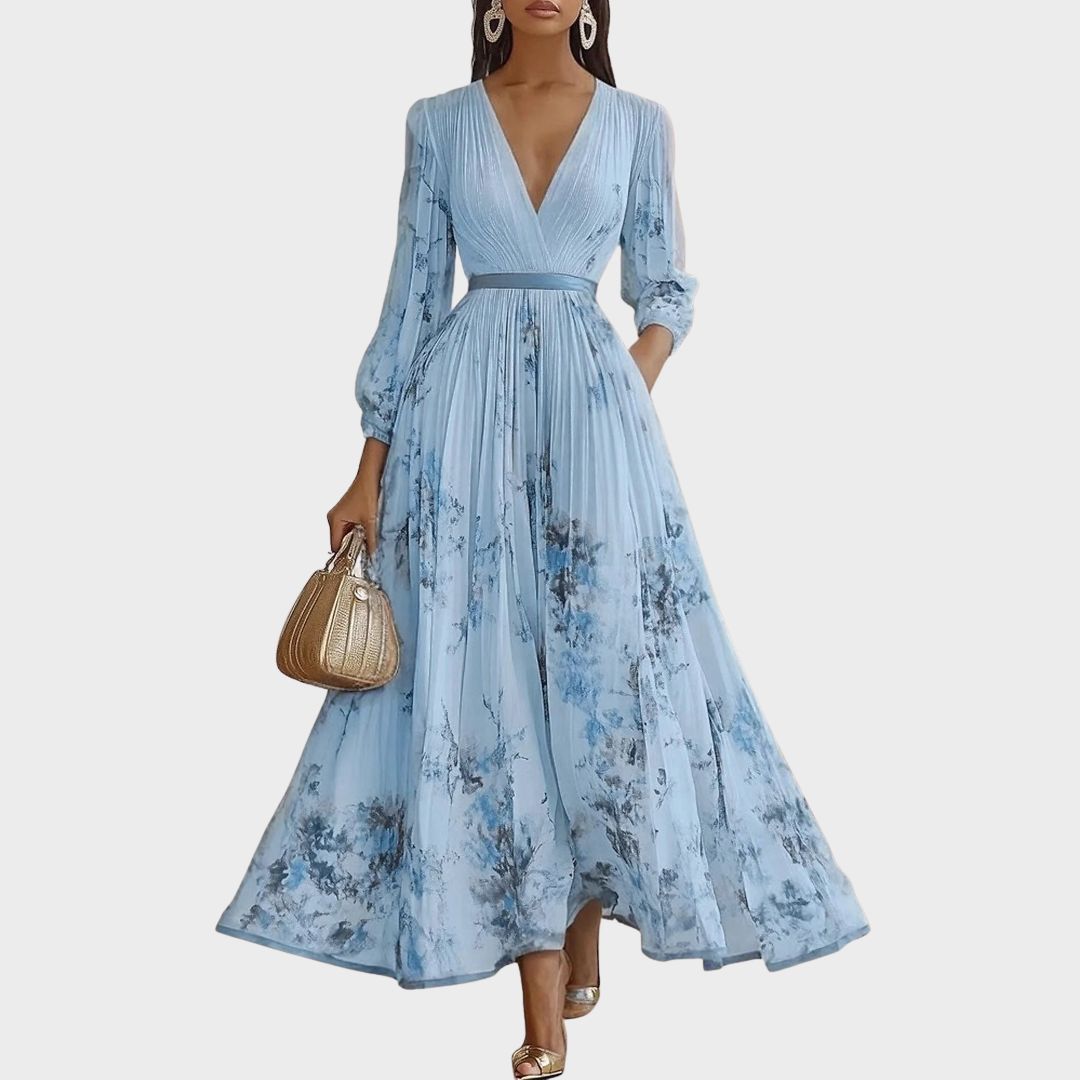 Elaine | Elegant Pleated Maxi Dress
