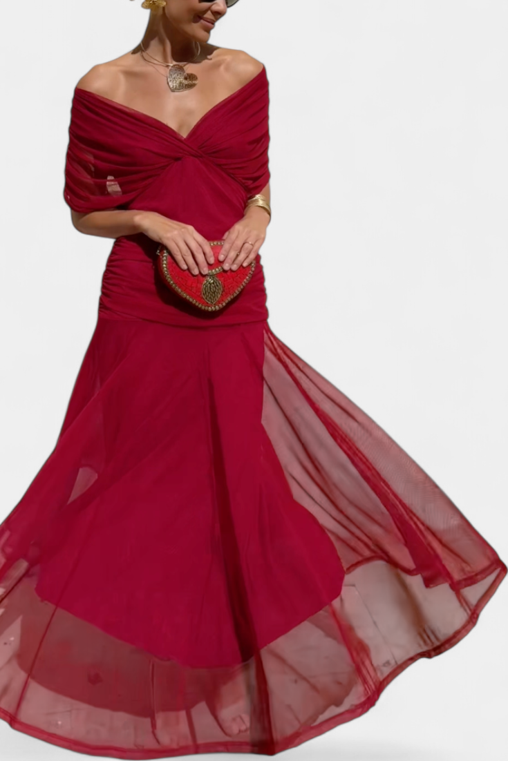 Gloria | Long Floral V-Neck Dress