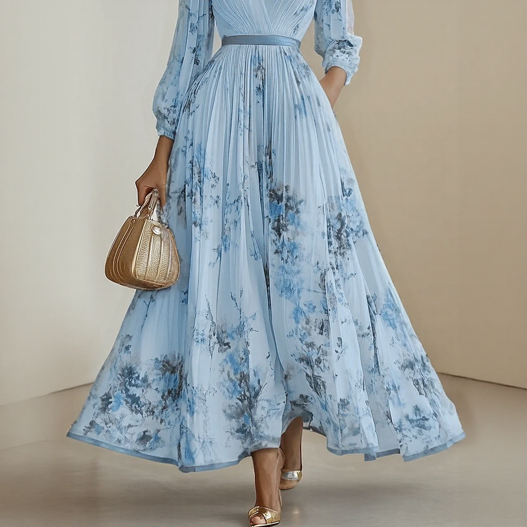 Elaine | Elegant Pleated Maxi Dress