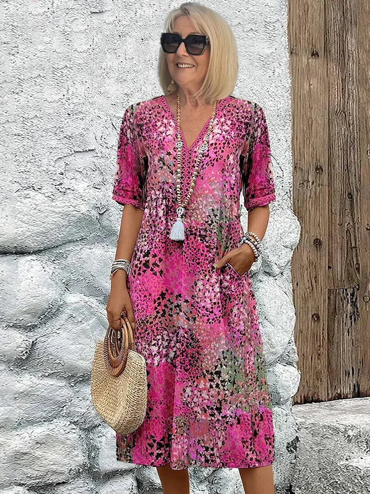 CALLIE | Vibrant Midi Dress Flattering Fit Effortless Style