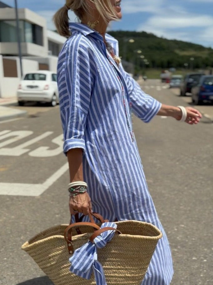 Anne | Classic Striped Shirt Dress