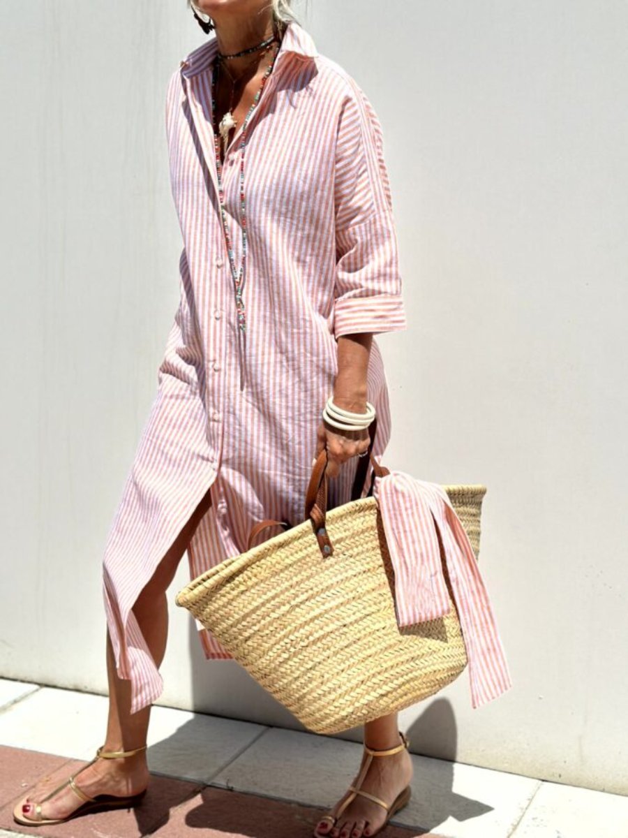 Anne | Classic Striped Shirt Dress
